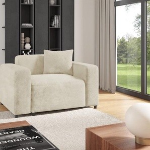 Sessel Designersessel MEGAN in Stoff Poso Creme