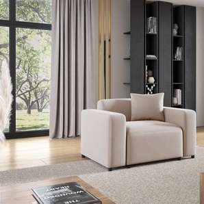 Sessel Designersessel MEGAN in Stoff Salvador Hellbeige