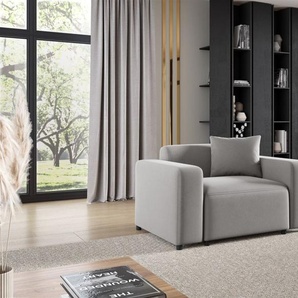 Sessel Designersessel MEGAN in Stoff Salvador Hellgrau