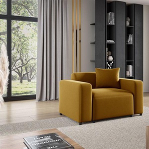 Sessel Designersessel MEGAN in Stoff Salvador Honiggelb