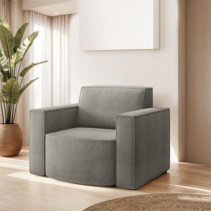 Sessel Designersessel PALMA in Stoff Noel Grau