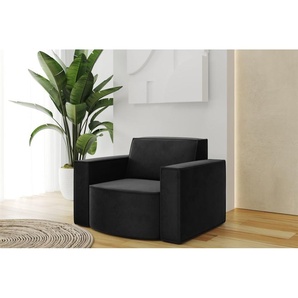 Sessel Designersessel PALMA in Stoff Opera Velvet Schwarz