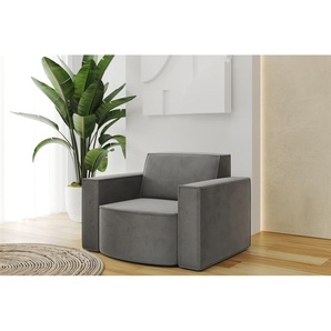 Sessel Designersessel PALMA in Stoff Opera Velvet Steel