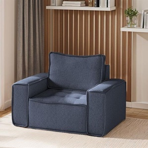 Sessel Designersessel SANDE Stoff Raven Blau