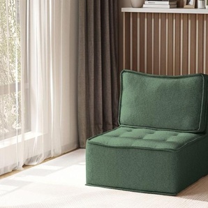 Sessel Designersessel SANDE XS Stoff Raven Flaschengrün