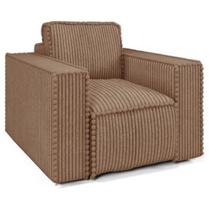 Sessel Designersessel VAJANA Stoff Tilia Rostbraun