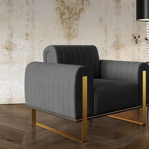 Sessel Designersessel VALERIE in Stoff Elisa Velvet Anthrazit