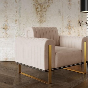 Sessel Designersessel VALERIE in Stoff Elisa Velvet Beige