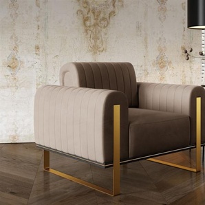 Sessel Designersessel VALERIE in Stoff Elisa Velvet Cappuccino