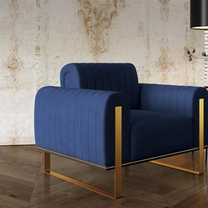 Sessel Designersessel VALERIE in Stoff Elisa Velvet Dunkelblau