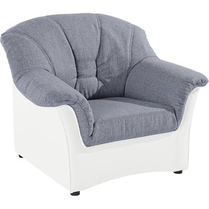 Sessel DOMO COLLECTION Elva Gr. Kunstleder SOFTLUX-Struktur, mit Federkern, B/H/T: 99 cm x 84 cm x 82 cm, weiß (weiß, silber) Polstersessel Sessel