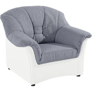 Sessel DOMO COLLECTION Elva Gr. Kunstleder SOFTLUX-Struktur, ohne Federkern, B/H/T: 99 cm x 84 cm x 82 cm, weiß (weiß, silber) Polstersessel Sessel