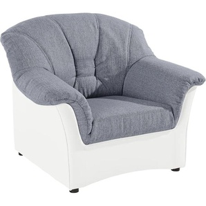 Sessel DOMO COLLECTION Elva Gr. Kunstleder SOFTLUX-Struktur, ohne Federkern, B/H/T: 99 cm x 84 cm x 82 cm, weiß (weiß, silber) Polstersessel Sessel wahlweise mit Federkern