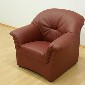 Sessel DOMO COLLECTION Papenburg Gr. Kunstleder SOFTLUX, B/H/T: 99 cm x 84 cm x 82 cm, rot (karminrot) Polstersessel Sessel in großer Farbvielfalt