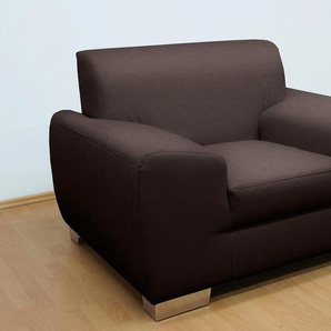 Sessel DOMO COLLECTION Ricardo Gr. Luxus-Kunstleder, B/H/T: 125 cm x 81 cm x 95 cm, braun Polstersessel Sessel