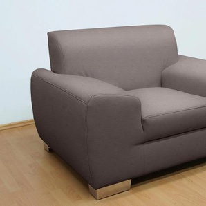 Sessel DOMO COLLECTION Ricardo Gr. Luxus-Kunstleder, B/H/T: 125 cm x 81 cm x 95 cm, braun (schlamm) Polstersessel Sessel