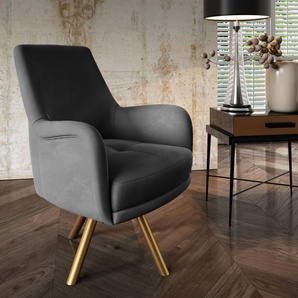 Sessel Drehsessel VALERIE in Stoff Stoff Elisa Velvet Anthrazit