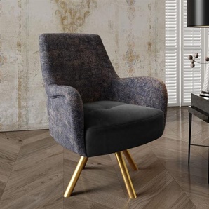 Sessel Drehsessel VALERIE in Stoff Touch Me und Elisa Velvet Anthrazit