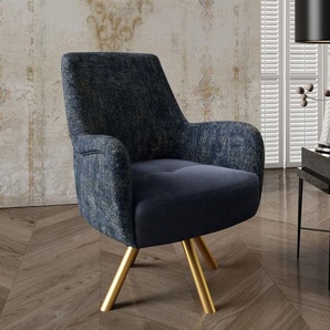 Sessel Drehsessel VALERIE in Stoff Touch Me und Elisa Velvet Dunkelblau