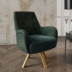 Sessel Drehsessel VALERIE in Stoff Touch Me und Elisa Velvet Dunkelgrün