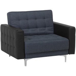 Sessel dunkelgrau schwarz Polsterbezug Kunstleder Metall Retro Stil verstellbare Rückenlehne Wohnzimmer