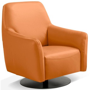 Sessel EGOITALIANO Felicity Gr. Leder BULL, Wippfunktion-Drehfunktion, B/H/T: 77 cm x 88 cm x 85 cm, orange Einzelsessel drehbar und mit Wipp-Funktion