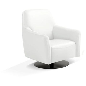 Sessel EGOITALIANO Felicity Gr. Leder BULL, Wippfunktion-Drehfunktion, B/H/T: 77 cm x 88 cm x 85 cm, weiß Einzelsessel drehbar und mit Wipp-Funktion