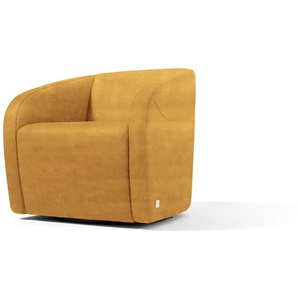 Sessel EGOITALIANO Gr. Luxus-Microfaser Lederoptik, Drehfunktion, B/H/T: 73 cm x 73 cm x 76 cm, gelb Einzelsessel drehbar