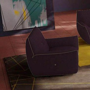 Sessel EGOITALIANO Yuki Gr. Microfaser, B/H/T: 94 cm x 85 cm x 90 cm, rot (rubino, grau) Einzelsessel Lounge-Sessel Lounge-Gartenmöbel