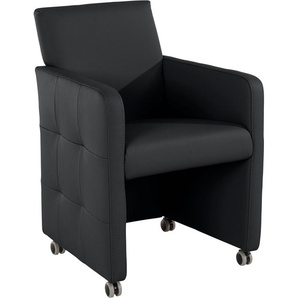 Sessel EXXPO - SOFA FASHION Barista Gr. Lederfaserstoff, Sessel, B/H/T: 61 cm x 88 cm x 70 cm, schwarz (black) Esszimmersessel Sessel Breite 61 cm