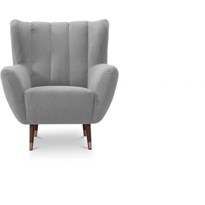Sessel EXXPO - SOFA FASHION Polly Gr. Webvelours, B/H/T: 88 cm x 105 cm x 92 cm, silberfarben (silver) Einzelsessel Loungesessel
