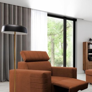 Sessel Fernsehsessel CANTON in Stoff Camelia Rostbraun