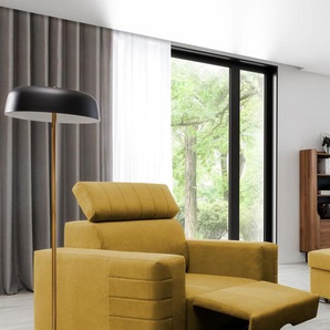 Sessel Fernsehsessel CANTON in Stoff Camelia Senfgelb