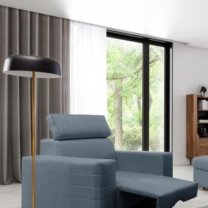 Sessel Fernsehsessel CANTON in Stoff Liverpool Azurblau