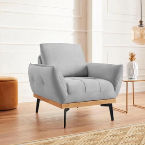 Sessel GUIDO MARIA KRETSCHMER HOME&LIVING GMK Palic (Pablo) Gr. Webstoff, Rückteilverstellung, B/H/T: 92 cm x 87 cm x 95 cm, silberfarben (silber) Einzelsessel Sessel inklusive Rückenverstellung