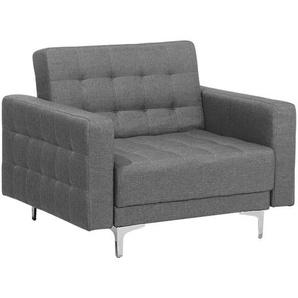 Sessel hellgrau Samtstoff Metall Retro Stil verstellbare Rückenlehne Wohnzimmer