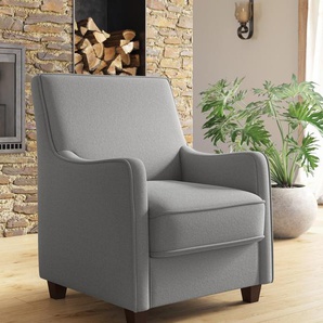 Sessel HOME AFFAIRE County Gr. Luxus-Microfaser weich, B/H/T: 70 cm x 91 cm x 75 cm, silberfarben (silber) Einzelsessel Polstersessel Sessel mit englischer Naht und Federkern-Polsterung