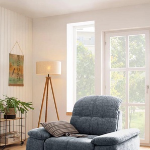 Sessel HOME AFFAIRE Lotus Gr. Aqua Clean Pascha, ohne Kopfteilverstellung, Sesselfüße aus FSC-zertifiziertem Holz, B/H/T: 108 cm x 89 cm x 104 cm, blau (blaugrau) Einzelsessel Funktionssessel Polstersessel XXL-Sessel wahlweise mit Kopfteilverstellung und