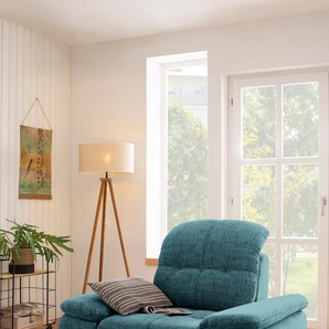 Sessel HOME AFFAIRE Lotus Gr. Aqua Clean Pascha, ohne Kopfteilverstellung, Sesselfüße aus FSC-zertifiziertem Holz, B/H/T: 108 cm x 89 cm x 104 cm, blau (petrol) Einzelsessel Funktionssessel Polstersessel XXL-Sessel wahlweise mit Kopfteilverstellung und