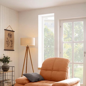 Sessel HOME AFFAIRE Lotus Gr. Luxus-Microfaser in Lederoptik, ohne Kopfteilverstellung, Sesselfüße aus FSC-zertifiziertem Holz, B/H/T: 108 cm x 89 cm x 104 cm, braun (cognac) Einzelsessel Funktionssessel Polstersessel XXL-Sessel wahlweise mit