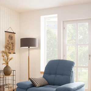 Sessel HOME AFFAIRE Lotus Gr. Struktur weich, ohne Kopfteilverstellung, Sesselfüße aus FSC-zertifiziertem Holz, B/H/T: 108 cm x 89 cm x 104 cm, blau (blaugrau) Einzelsessel Funktionssessel Polstersessel XXL-Sessel wahlweise mit Kopfteilverstellung und