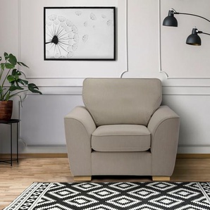 Sessel HOME AFFAIRE Savoy Gr. Struktur fein, B/H/T: 109 cm x 95 cm x 107 cm, beige Polstersessel Sessel gemütlicher Sessel,k in 2 Bezugsqualitäten