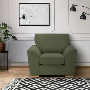 Sessel HOME AFFAIRE Savoy Gr. Struktur weich, B/H/T: 109 cm x 95 cm x 107 cm, grün Polstersessel Sessel gemütlicher Sessel,k in 2 Bezugsqualitäten