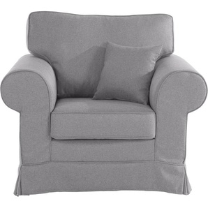 Sessel HOME AFFAIRE Shadmoor, grau, B:102cm H:102cm T:92cm, 100% Polyster, Sessel, Hussenoptik, in uni oder mit Blumendruck, passend zur Shadmoor-Serie