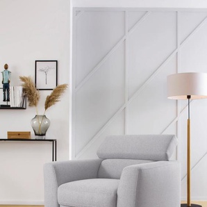 Sessel HOME AFFAIRE Steve Gr. Struktur weich, Kopfstützenverstellung, B/H/T: 97 cm x 75 cm x 101 cm, silberfarben (silber) Einzelsessel Funktionssessel Loungesessel mit Kopfteilverstellung