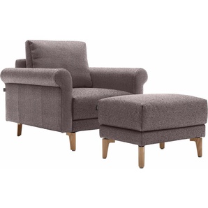 Sessel HÜLSTA SOFA hs.450 Gr. Chenille COCO, B/H/T: 88 cm x 85 cm x 95 cm, lila (purpurviolett, steingrau 044, 69) hülsta sofa