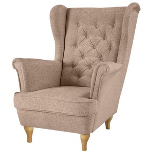 Sessel im Chesterfield Stil FALCO türkis Kronos 04 mit Wenge Beinen