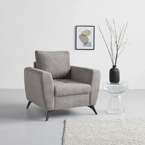 Sessel INOSIGN Lörby Gr. Luxus-Microfaser weich, B/H/T: 96 cm x 90 cm x 92 cm, silberfarben (silber) Polstersessel Belastbarkeit bis 140kg pro Sitzplatz, auch mit Aqua clean-Bezug