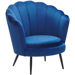 Sessel Kobaltblau Samtstoff Metallbeine Retro-Stil Wohnzimmer