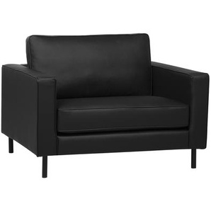Sessel Schwarz Leder Chrom exklusiv Wohnzimmer